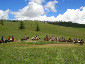 テレルジ国立公園で乗馬